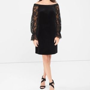 WHBM Black Velvet & Lace Dress